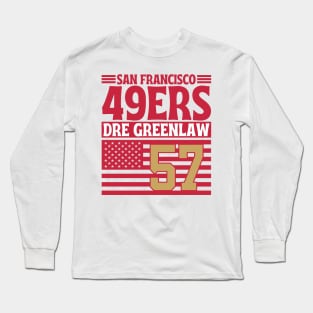 San Francisco 49ERS Greenlaw 57 American Flag Football Long Sleeve T-Shirt